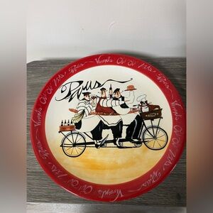 Parisian Chef Bicycle Decorative Plate